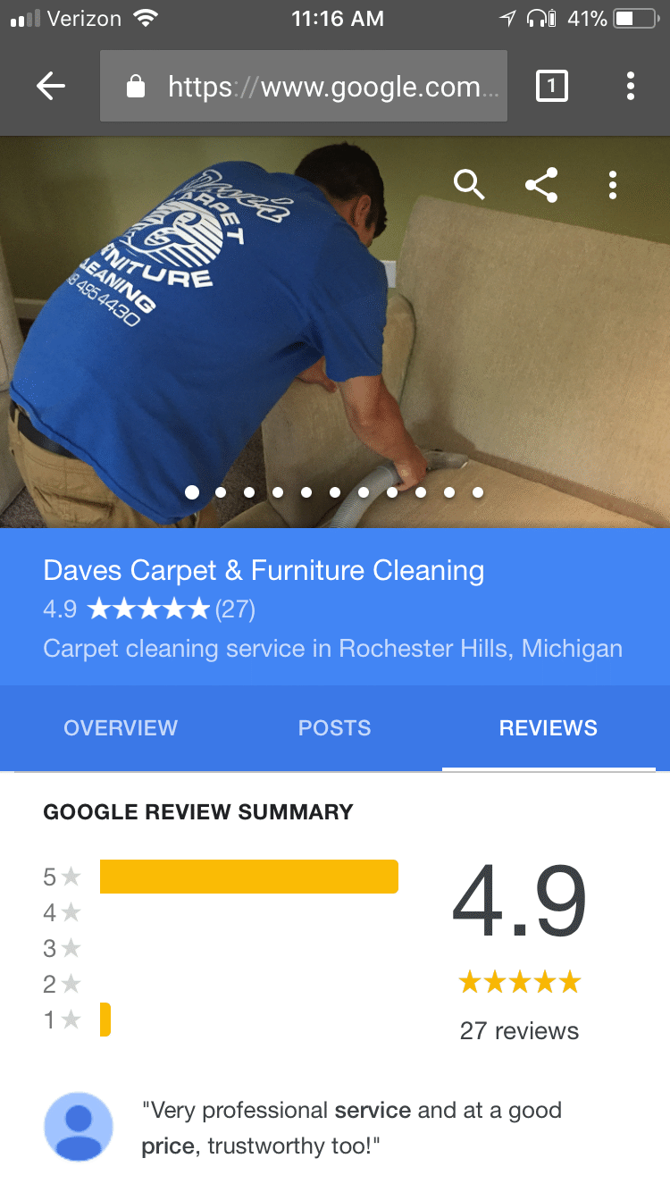 carpet cleaner with best reviews around me is daves carpet cleaning michigan