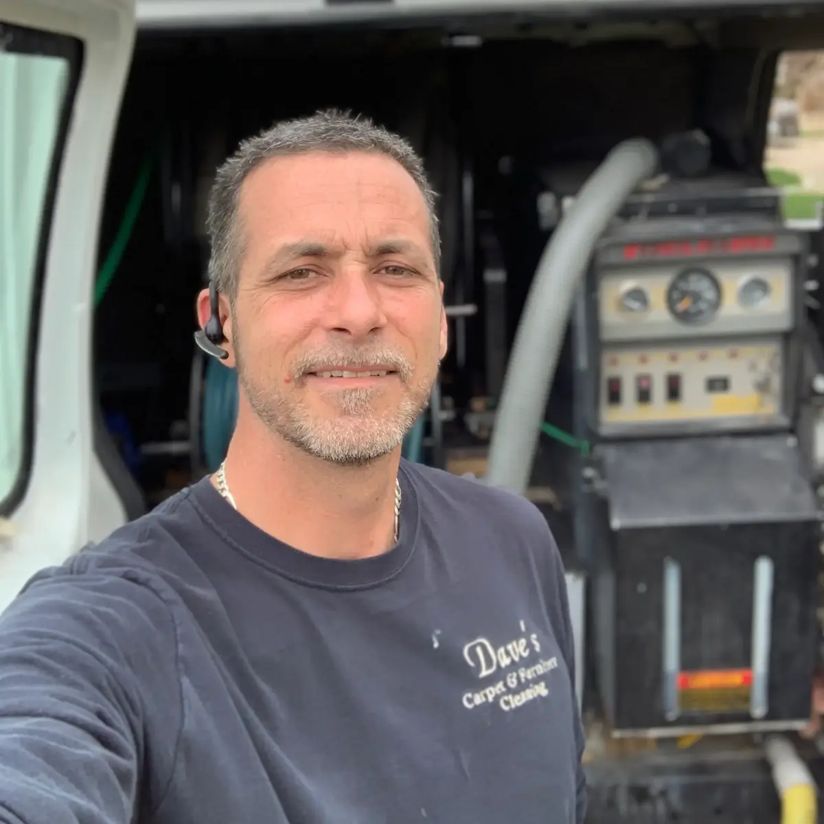 Dave with our truck mounted carpet cleaning machine